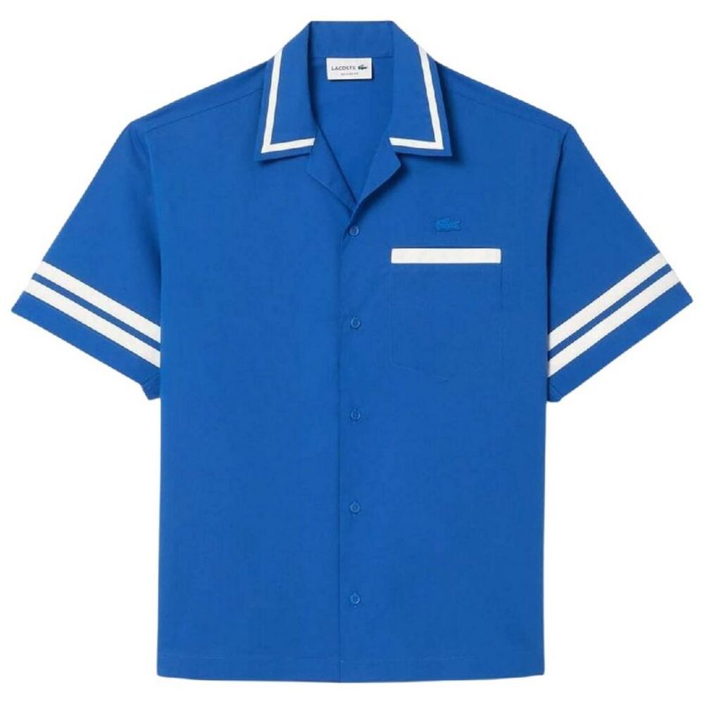 Lacoste Mens Cotton Twill Relaxed Fit Shirt / Blue